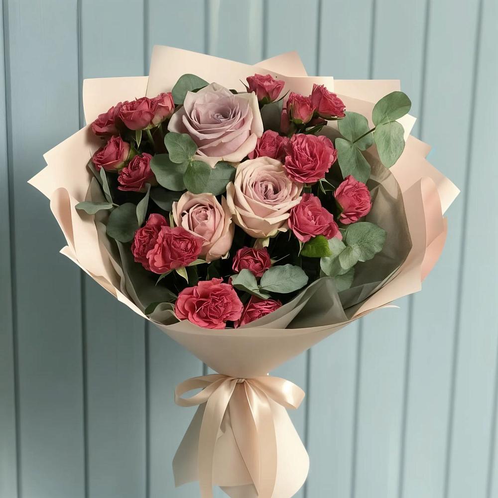 Букет цветов из: Гвоздики и Розы в Аничково