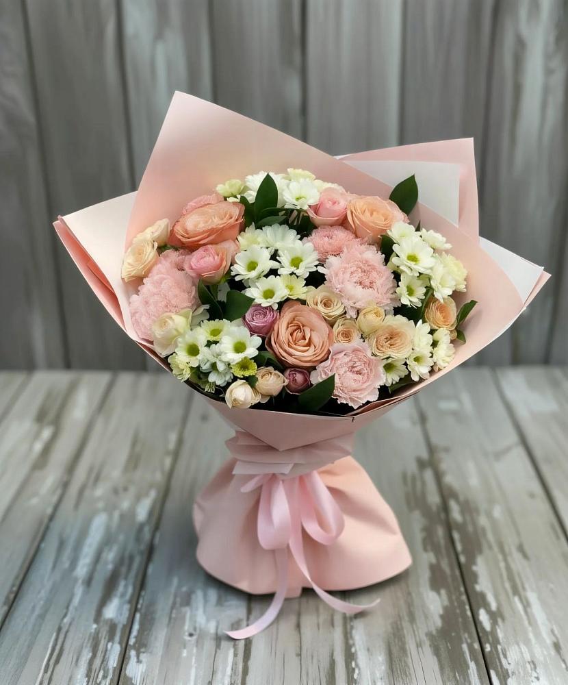 Букет цветов из: Гвоздики, Розы и Хризантемы в Аничково