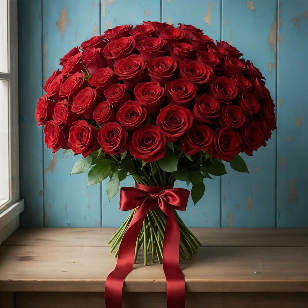 Букет Красные розы Блэк Меджик в Аничково