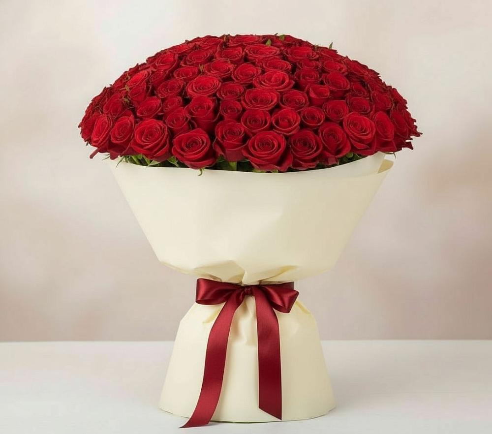 Букет 101 Красная роза Милано в Аничково
