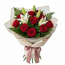 Букет цветов из:  Лилии и Розы в Аничково