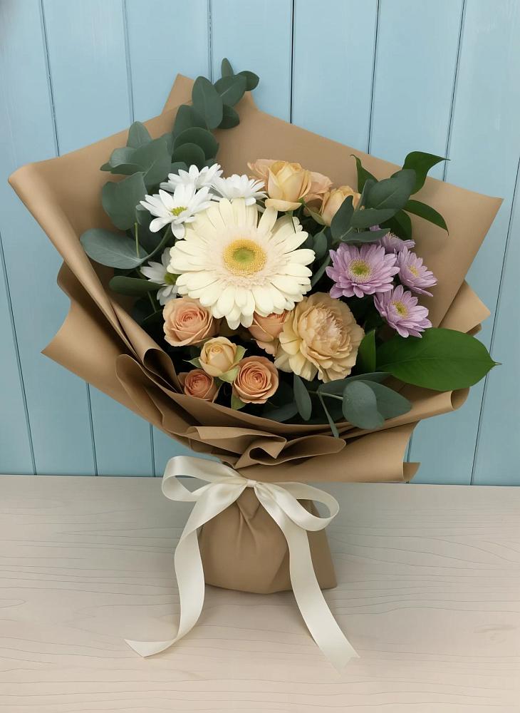 Букет цветов из: Герберы и Хризантемы в Аничково