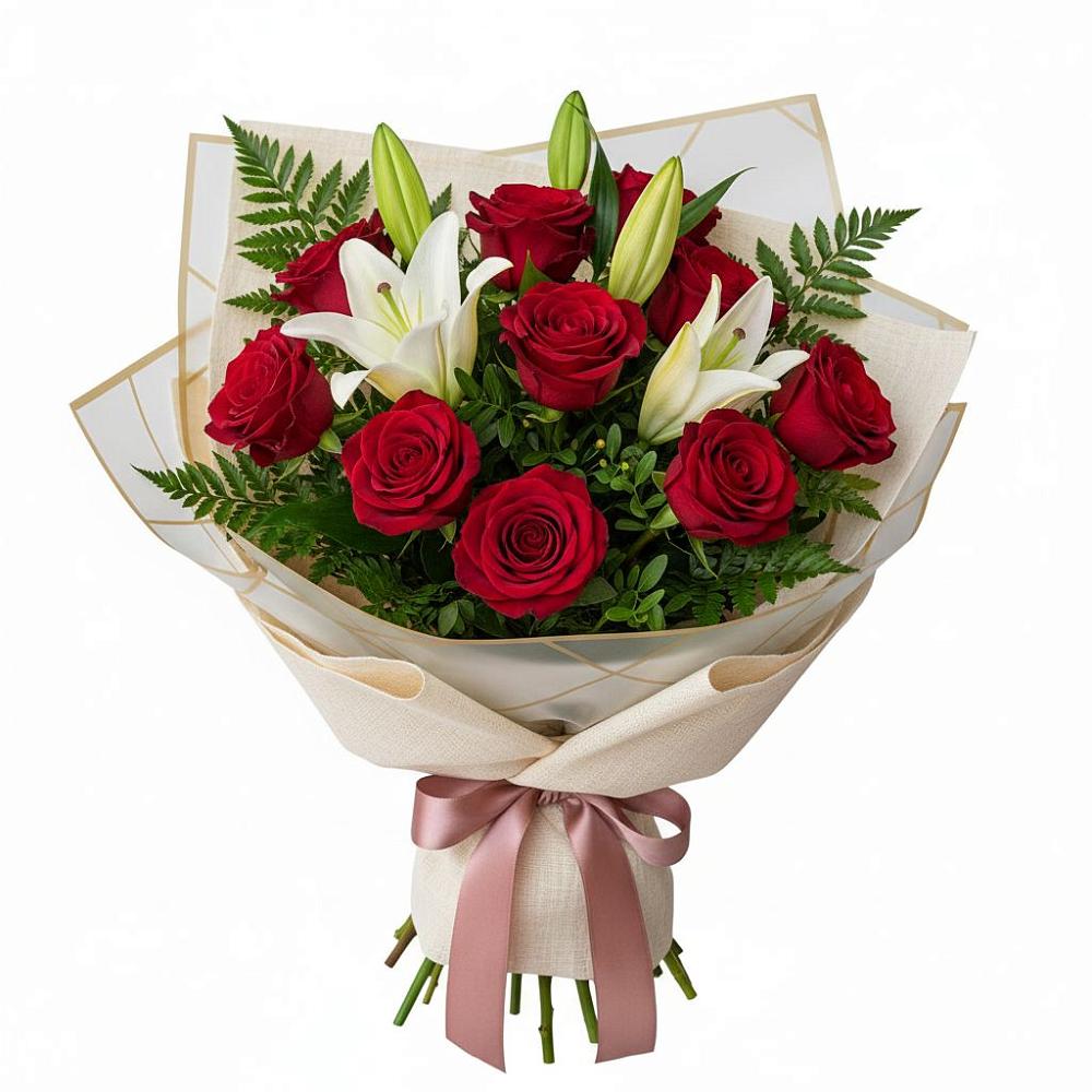 Букет цветов из: Лилии и Розы в Аничково