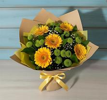 Букет цветов из:  Герберы и Хризантемы в Аничково