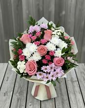 Букет цветов из:  Альстромерии, Гвоздики, Розы и Хризантемы #REPLACE_PRED# Аничково