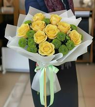 Букет цветов из:  Хризантемы и Розы #REPLACE_PRED# Аничково