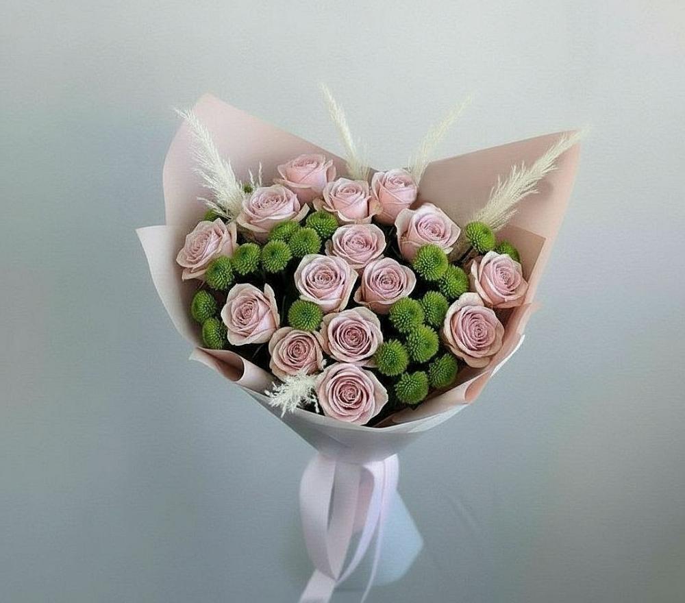 Букет цветов из: Розы и Хризантемы в Аничково