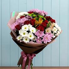 Букет цветов из:  Розы, Хризантемы и Альстромерии в Аничково