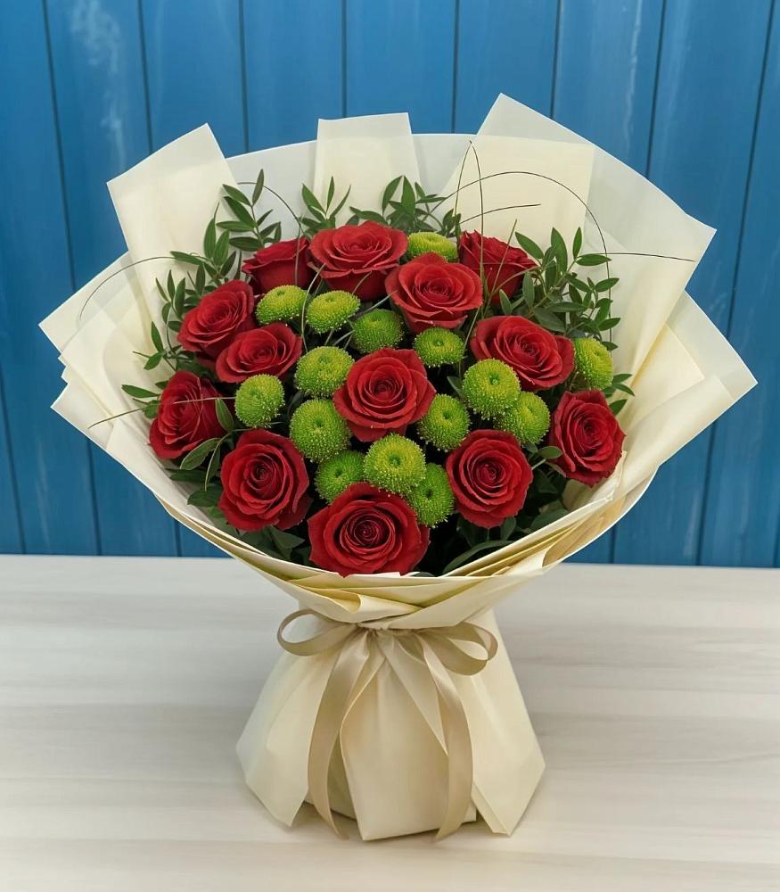 Букет цветов из: Розы и Хризантемы в Аничково